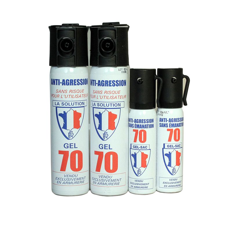 Bombe lacrymogène 25ml GEL CS - aérosol spray lacrymo - Bombes