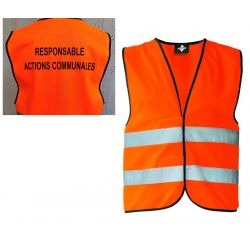 Gilet de signalisation orange"Responsable des Actions Communales"