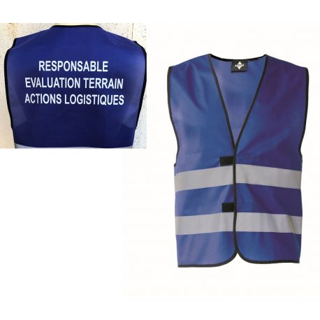 Gilet de signalisation bleu "Responsable des Evaluations Terrain"