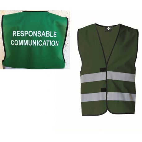 Gilet de signalisation vert "Responsable Communication"